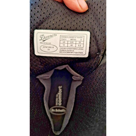DANNER® LOGGER 8" BLACK WATERPROOF WORK BOOTS 15431 -SZ 10 MENS - Picture 7 of 10